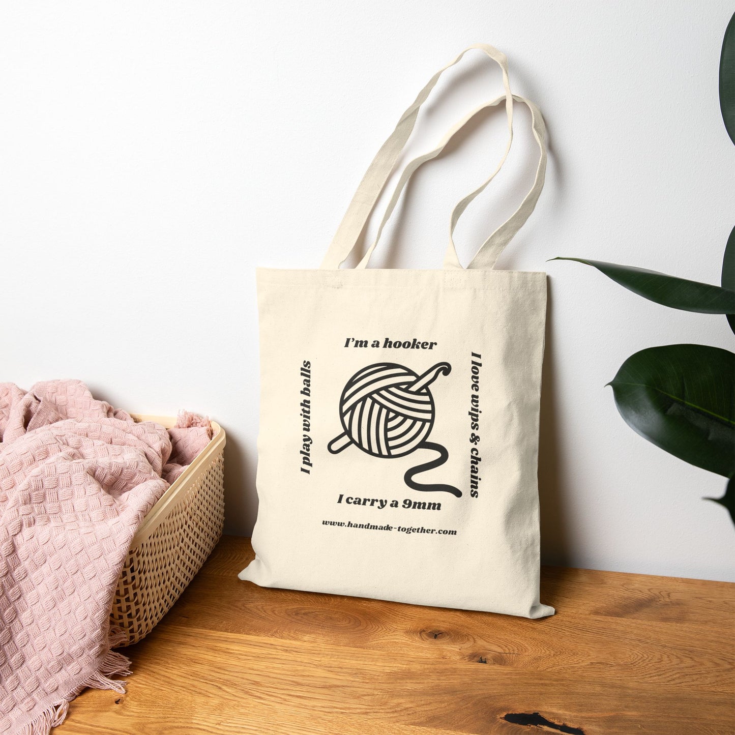 Hooker Tote Bag - Perfect Gift for Knitters, Crafting Enthusiasts, Eco-Friendly Shopping Bag, Fun Yarn Lover Accessory