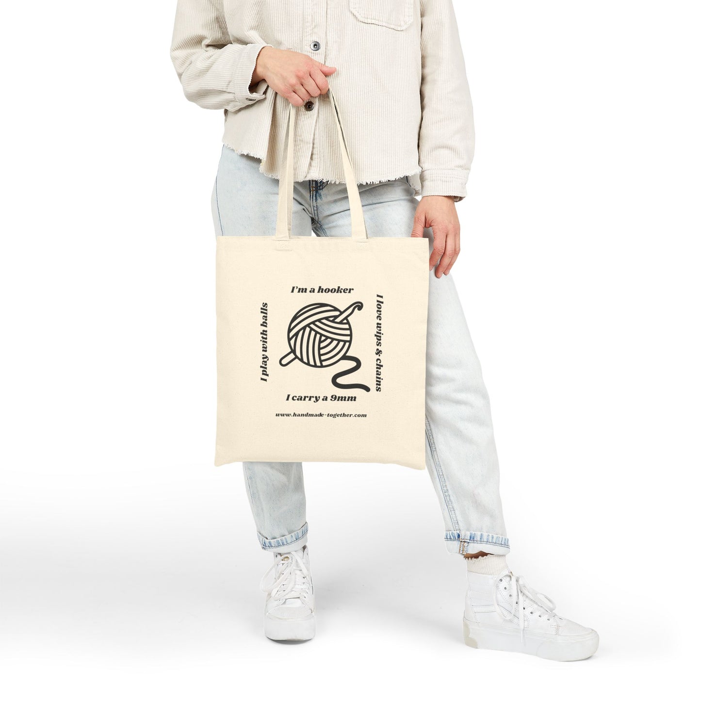 Hooker Tote Bag - Perfect Gift for Knitters, Crafting Enthusiasts, Eco-Friendly Shopping Bag, Fun Yarn Lover Accessory