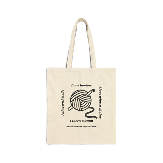 Hooker Tote Bag - Perfect Gift for Knitters, Crafting Enthusiasts, Eco-Friendly Shopping Bag, Fun Yarn Lover Accessory
